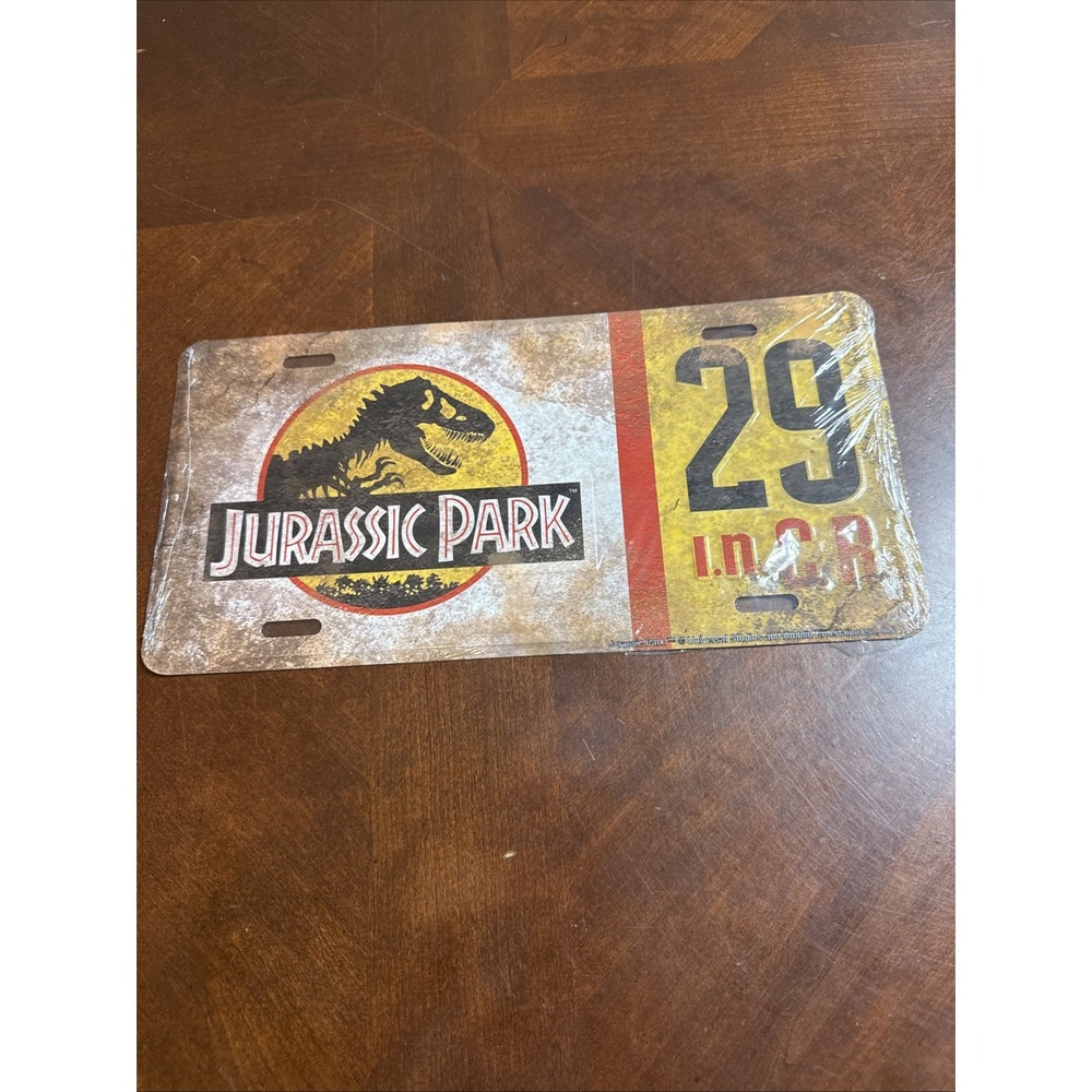 Universal Studios Jurassic Park T-Rex 30th Distressed License Plate